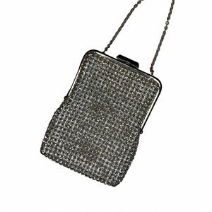 Vintage Rhinestone wristlet bag with satin lining